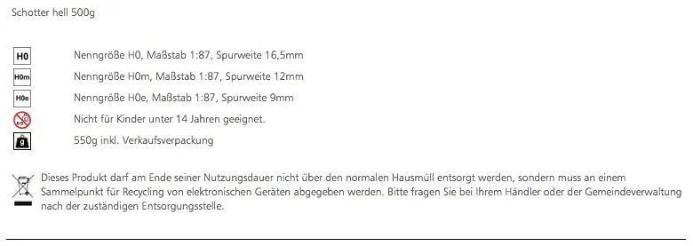 Tillig 86607 - Schotter hell 500 g