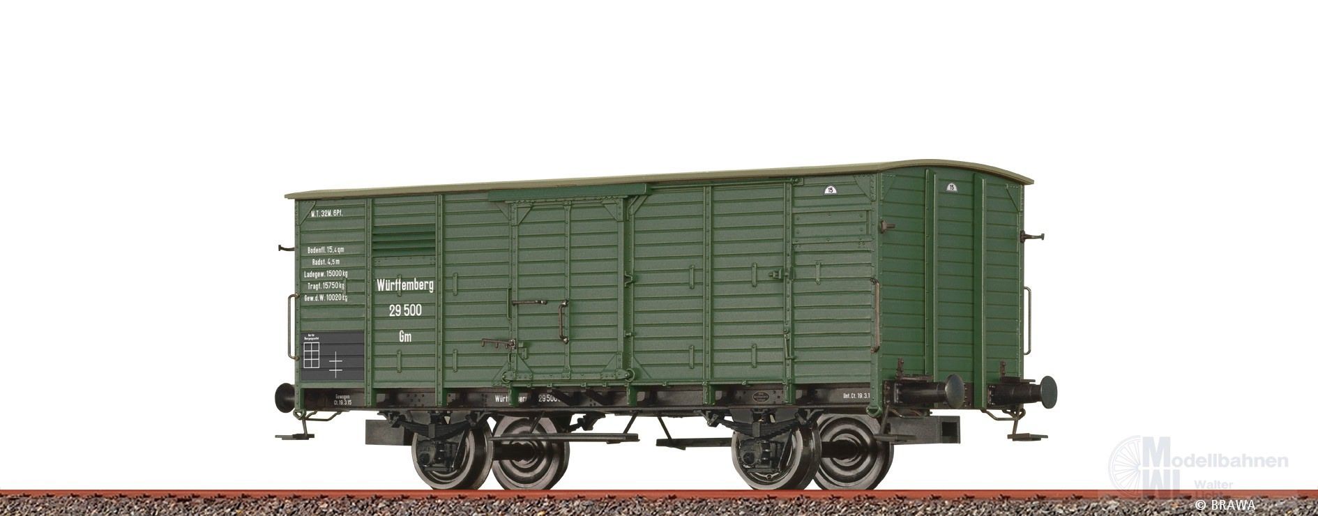 Brawa 49824 - Güterwagen gedeckt K.W.St.E. Ep.I H0/GL