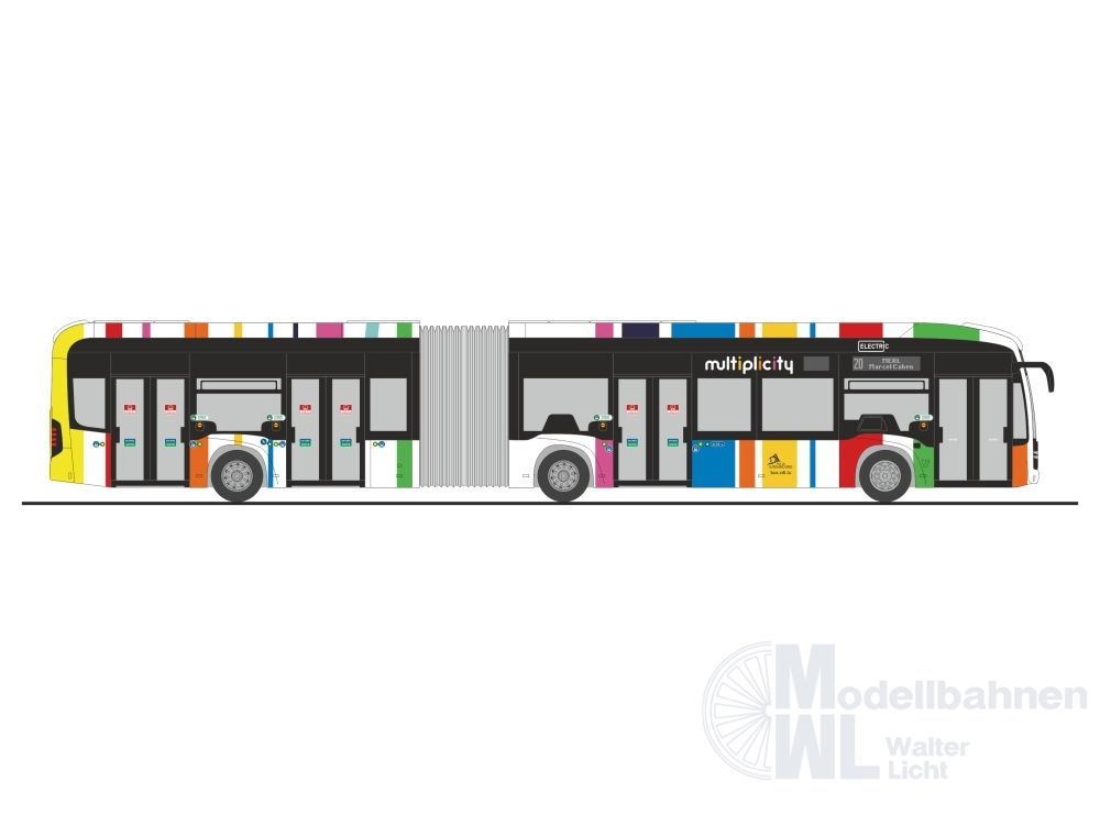 Rietze 77633 - Mercedes-Benz eCitaro G Ville de Luxembourg - Multiplicity (LU) H0 1:87