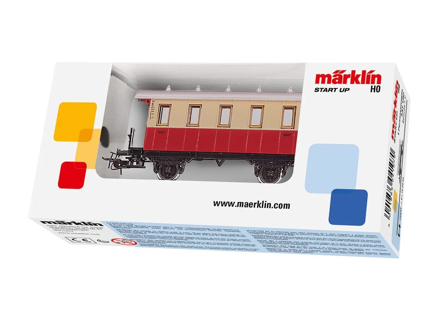 Märklin 4107 - Personenwagen Ep.I-V rot/creme 11 cm H0/WS