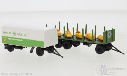 Brekina 90491 - Set 2 Anhänger 1965 Verkehrswacht e.V. - Jugendverkehrsschule 1:87