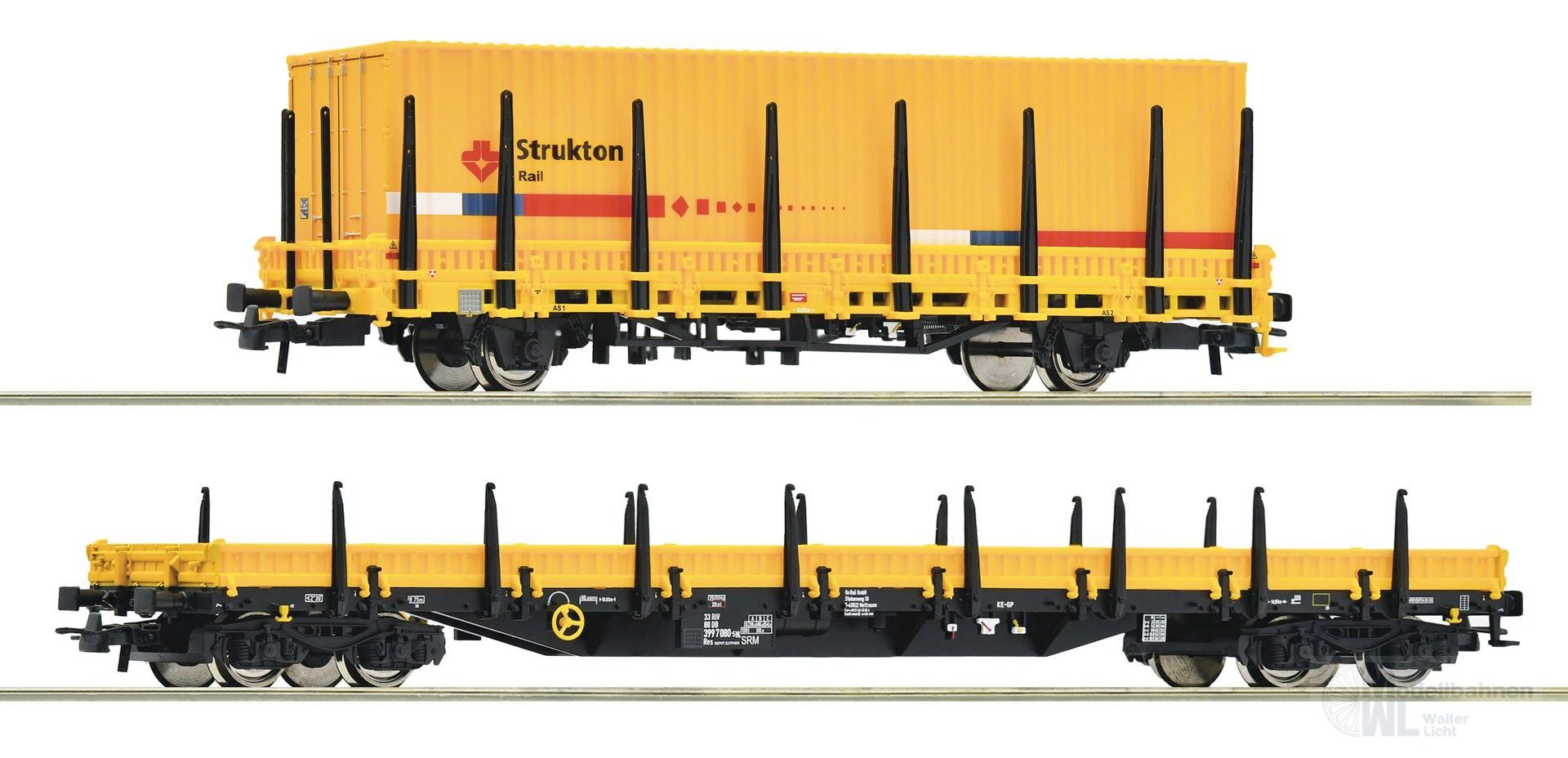 rc77029-1 Roco 77029 - Rungenwagen Set Strukton Rail Ep.VI 2.tlg. H0/GL