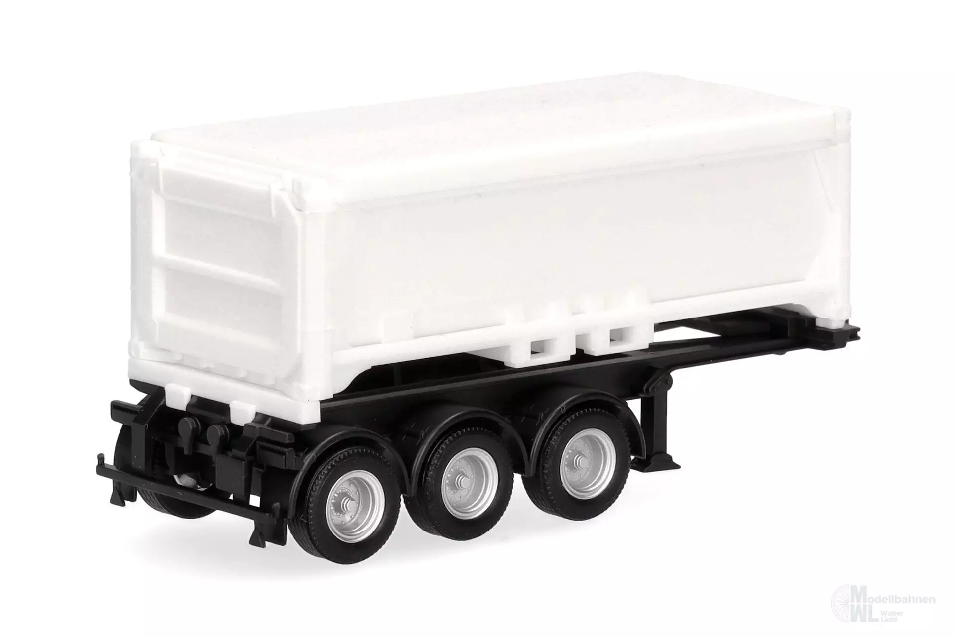 Herpa 077101 - Abraumcontainerauflieger 3 achs weiß H0 1:87