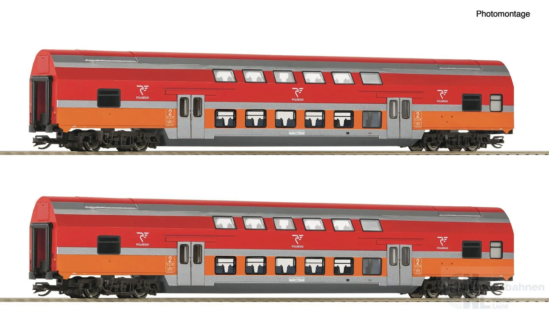 Roco 6280047 - Doppelstockwagen Set Polregio Ep.VI 2.tlg. TT 1:120