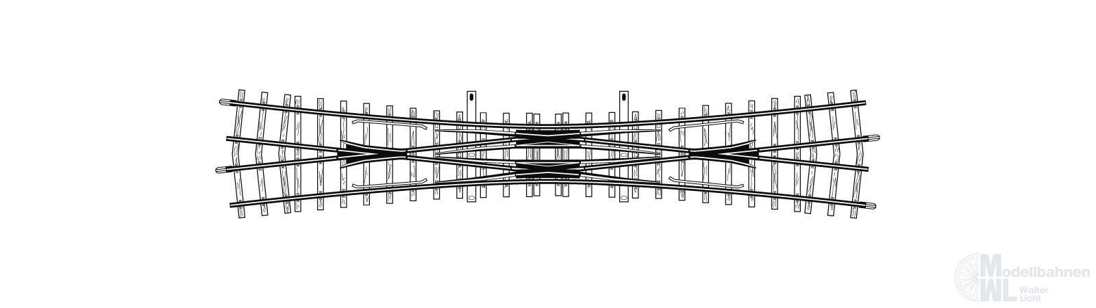 Bemo 4215000 - Doppelkreuzungsweiche 12° 220 mm H0m