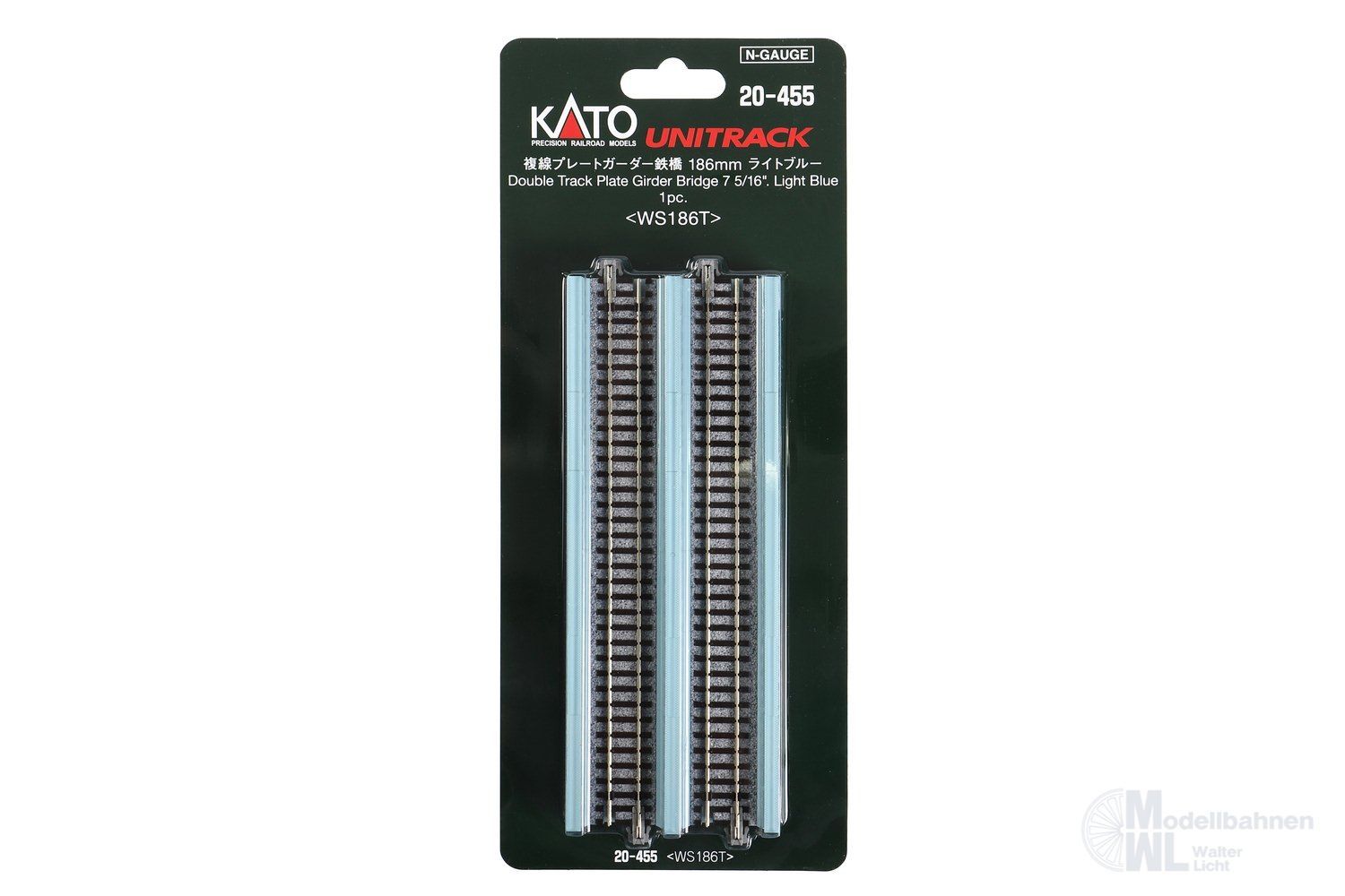 Kato 20-455 - Blechträgerbrücke doppelgleisig gerade 186mm Hellblau N 1:160 Kato 20-455 - Blechträgerbrücke doppelgleisig gerade 186mm Hellblau N 1:160