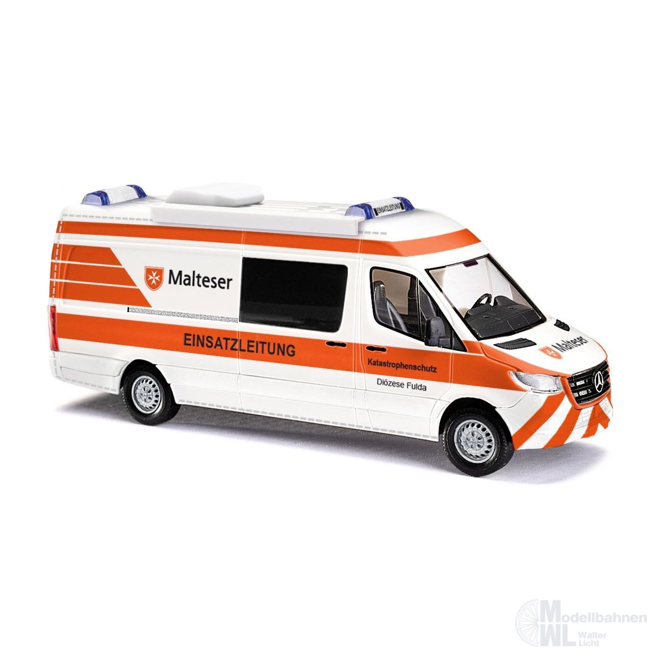 Busch 52640 - Mercedes-Benz Sprinter lang Malteser Katastrophenschutz Baujahr 2018 H0 1:87