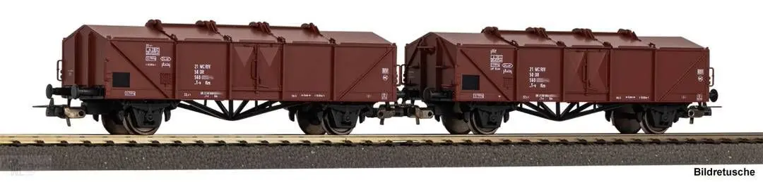 Piko 28331 - Klappdeckelwagen Set DR Ep.IV Kmm ohne Bühne 2.tlg. H0/GL