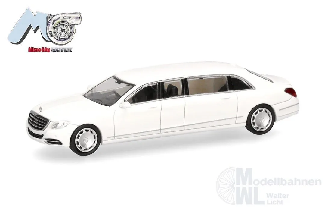 Herpa 87MC000138 - Mercedes-Benz S600 Pullmann (W221), weiß (white) H0 1:87