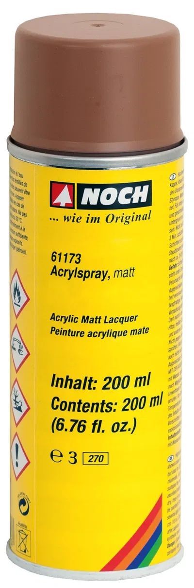 Noch 61173 - Acrylspray, matt, braun 200 ml G/1/0/H0/H0m/H0e/TT/N/Z