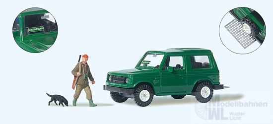 Preiser 33265 - Jäger mit Hund und Geländewagen H0 1:87 Preiser 33265 - Jäger mit Hund und Geländewagen H0 1:87
