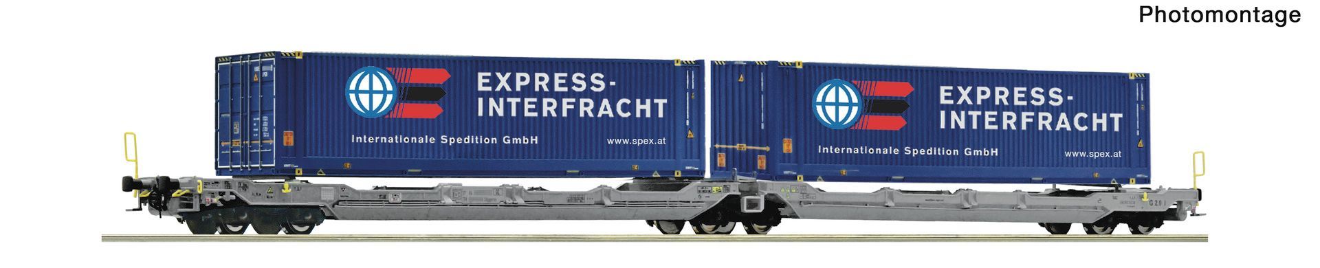 Roco 6600486 - Doppel-Taschenwagen T3000 Ermewa + Express Interfracht