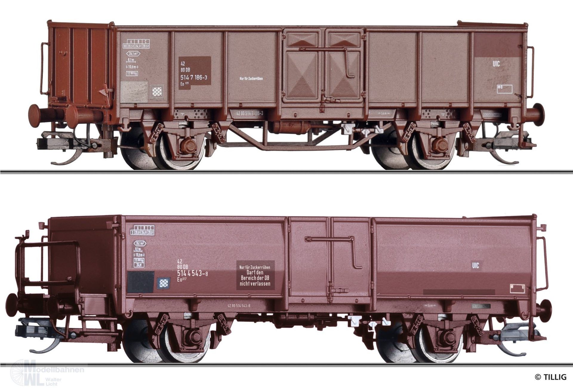 Tillig 502807 - Rübenzug-Set DB Ep.IV 2.tlg. Teil 4 TT 1:120 Tillig 502807 - Rübenzug-Set DB Ep.IV 2.tlg. Teil 4 TT 1:120