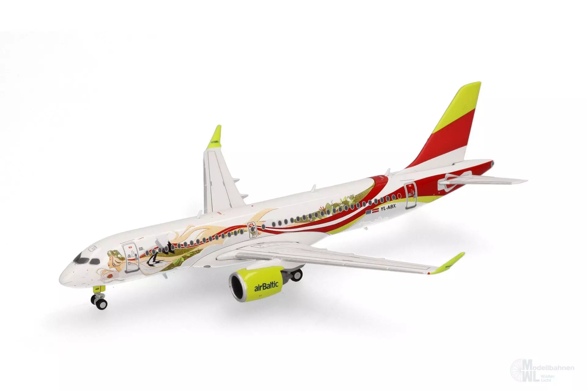 Herpa 562850 - Airbus A220-300 airBaltic 50th A220 1:400