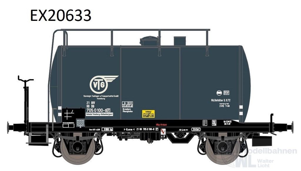 Exact Train 20633 - Kesselwagen DB Ep.IIIb 30m3 VTG Typ Uerdinger H0/GL Exact Train 20633 - Kesselwagen DB Ep.IIIb 30m3 VTG Typ Uerdinger H0/GL