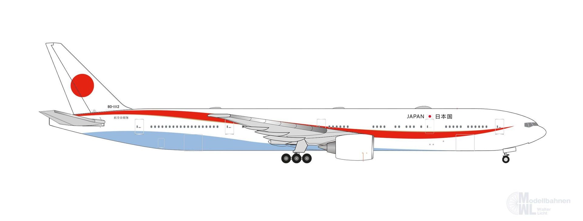 Herpa 532778-001 - Boeing 777-300ER JASDF H0 1:500
