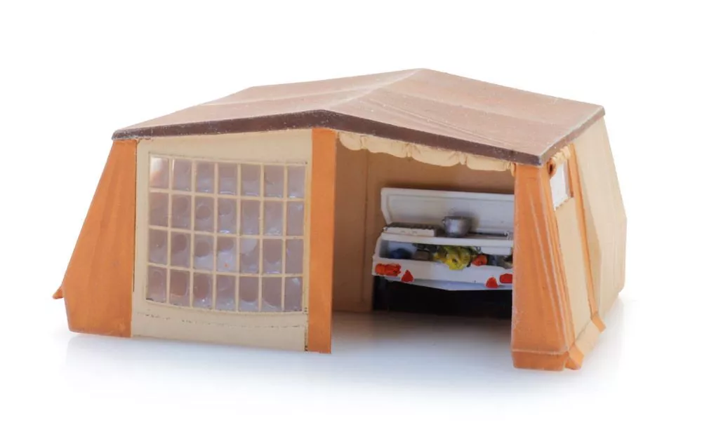 ARTITEC b.v. 387565 - Alpenkreuzer Zelt aufgebaut H0 1:87