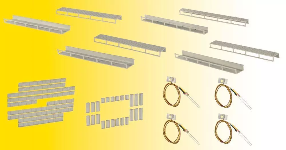 Viessmann 6045 - Startset Etageninnenbeleuchtung 8 Schienen 4 verschiedene Größen 4 LED´s H0 1:87