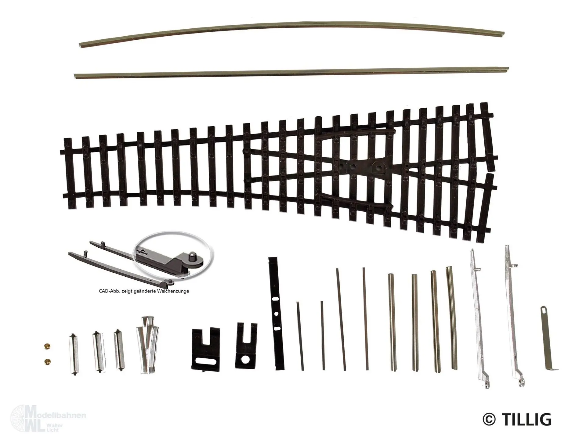 Tillig 83435 - EW1 Bausatz rechts 15° -ÜBERARBEITUNG- TT 1:120