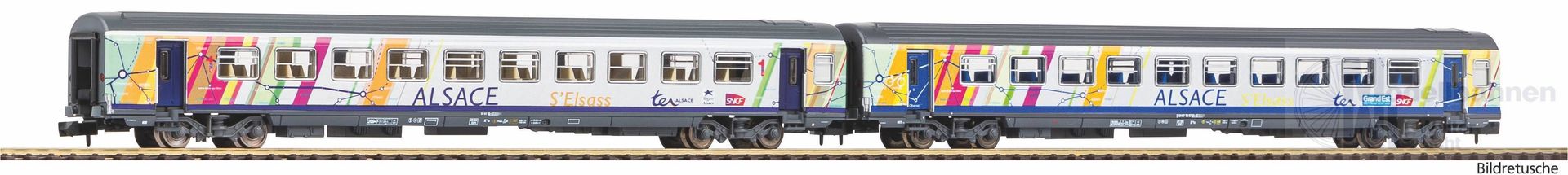 Piko 94509 - Corailwagen Set SNCF Ep.VI 1.Kl./2.Kl. ALSACE 2.tlg. N 1:160