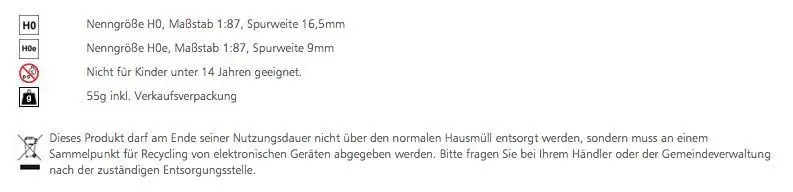Tillig 85261 - Kreuzung H0 links/H0e rechts Länge 232 mm Kreuzungswinkel 15° H0-H0e