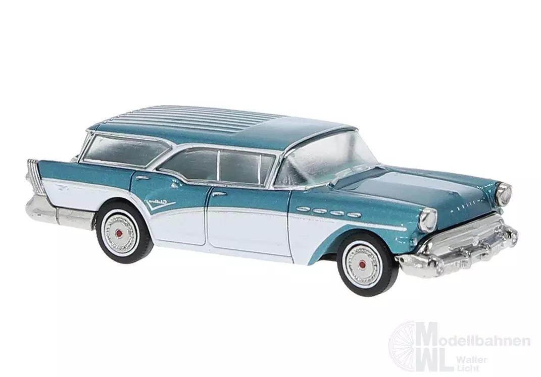 Brekina 18180 - Buick Century Caballero türkis met./weiß H0 1:87