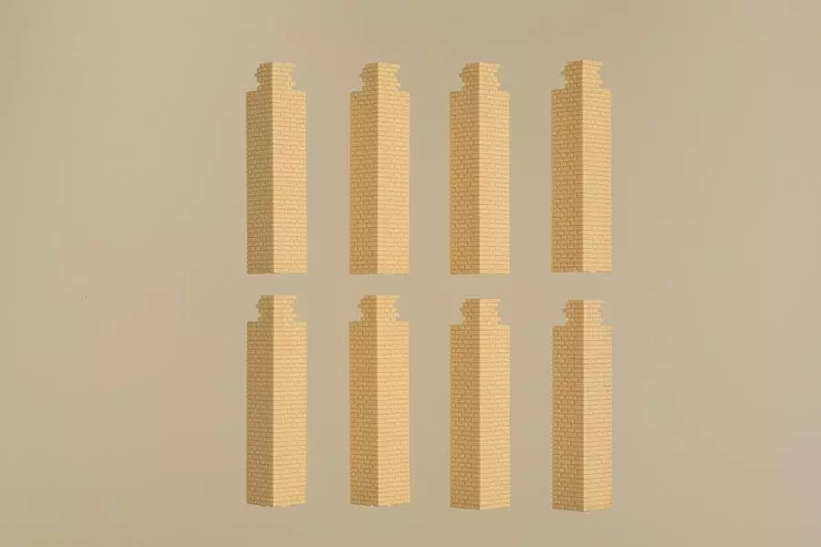 Auhagen 80415 - Ecksäulen Obergeschoss gelb H0 1:87