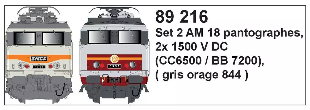 LS Models 89216 - 2er Set Pantographen (AM18) für BB 7200/CC 6500 H0 1:87