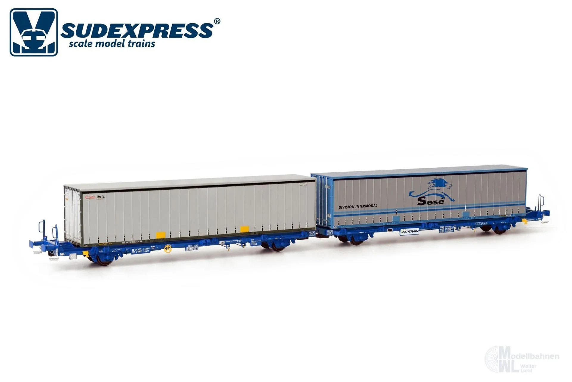 Sudexpress SUCT4322 - Containertragwagen Captrain Ep.VI Laagrss 45' Container H0/GL