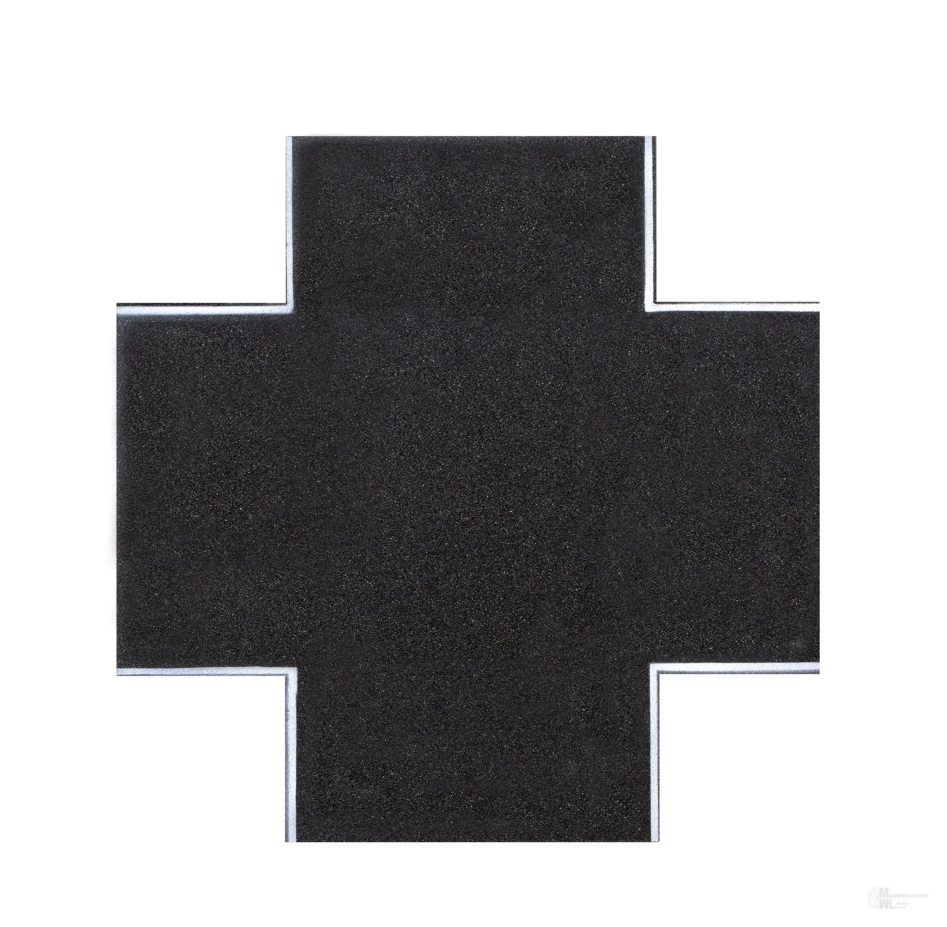 Vollmer 48292 - Straßenplatte Asphalt mit Nut für Magnetband 90° Kreuzung Steinkunst H0 1