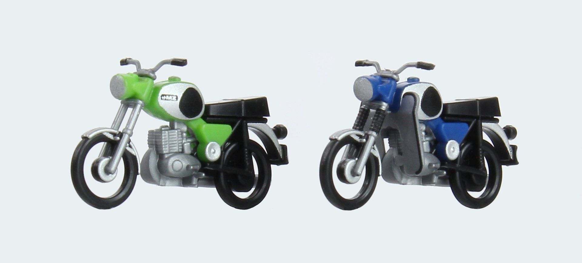 Kres 11251 - Motorrad Set MZ TS 250 1 x grün und 1 x blau TT 1:120