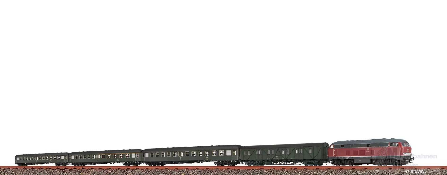 Brawa 50830 - Eilzug Set DB Ep.IV Diesellok BR 216 5.tlg. H0/WS Digtal EXTRA