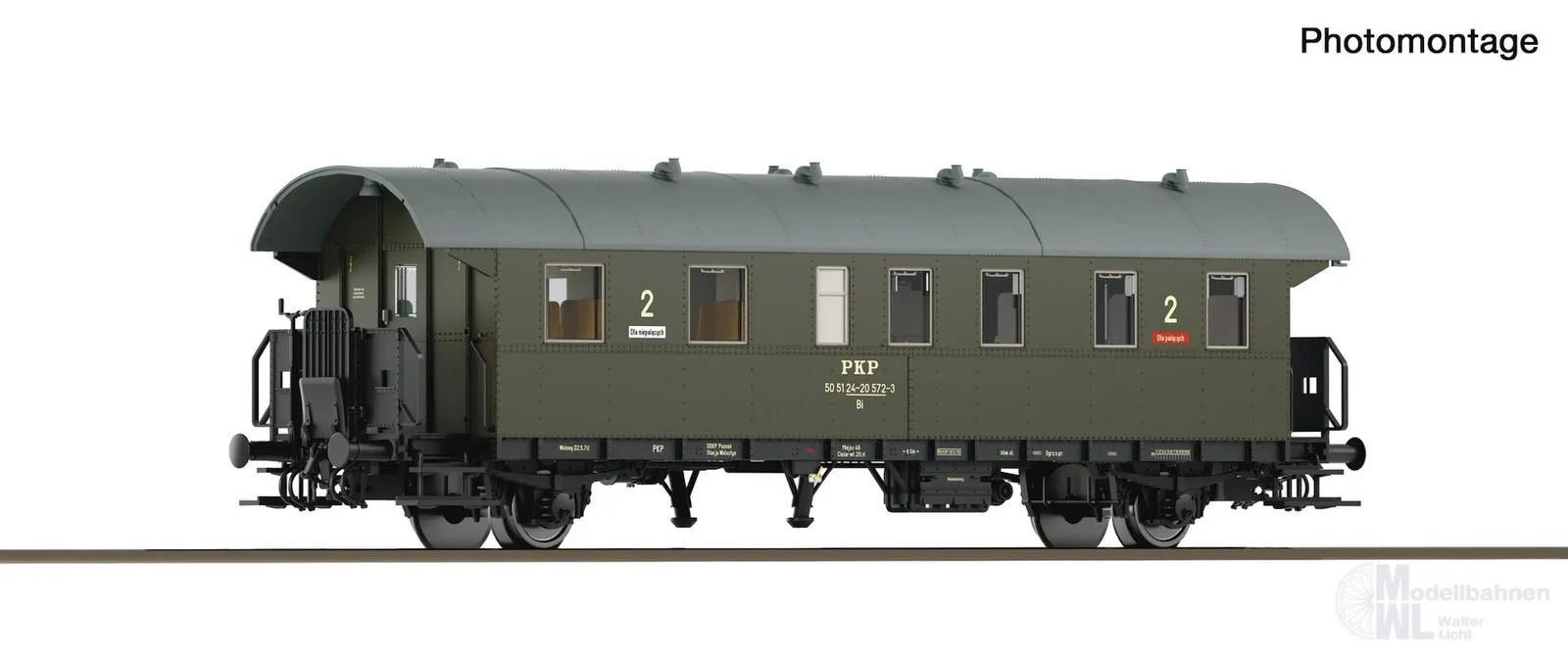 Roco 6280081 - Personenwagen Donnerbüchse PKP Ep.III 2.Kl. Bi (ex BCi29) TT 1:120