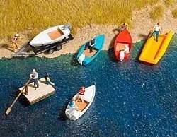 Busch 8057 - Boote-Set vier Motorboote N 1:160