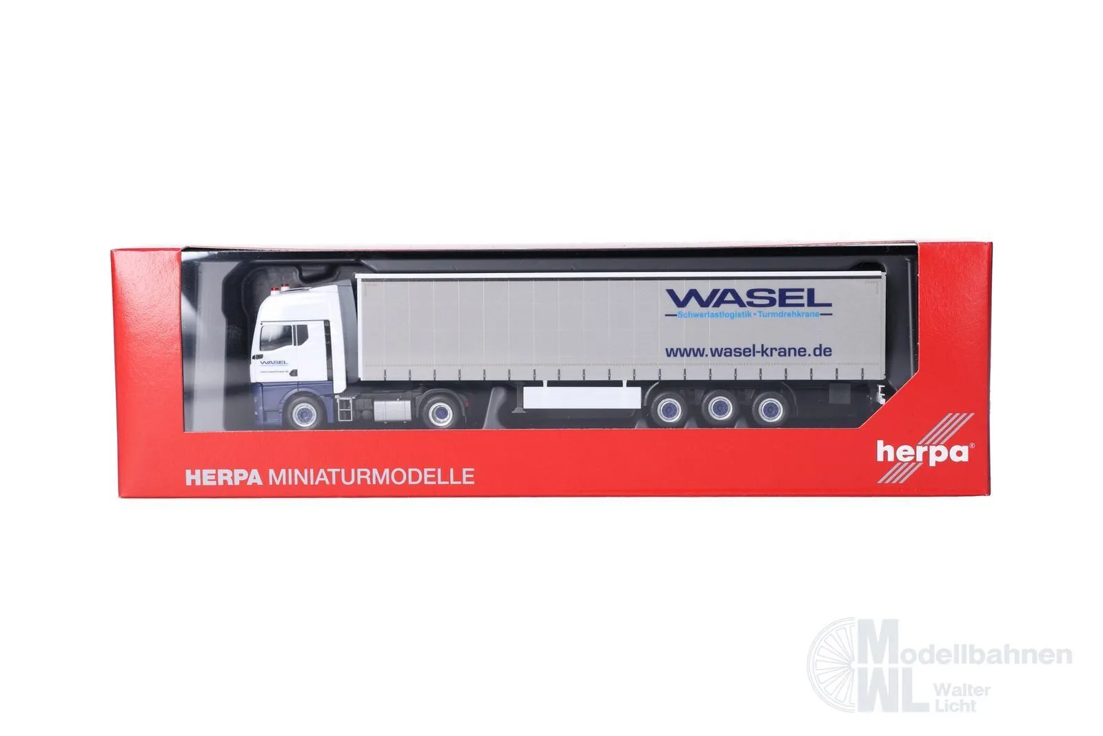 Herpa 321235 - MAN TGX GX Gardinenplanen-Sattelzug Wasel H0 1:87
