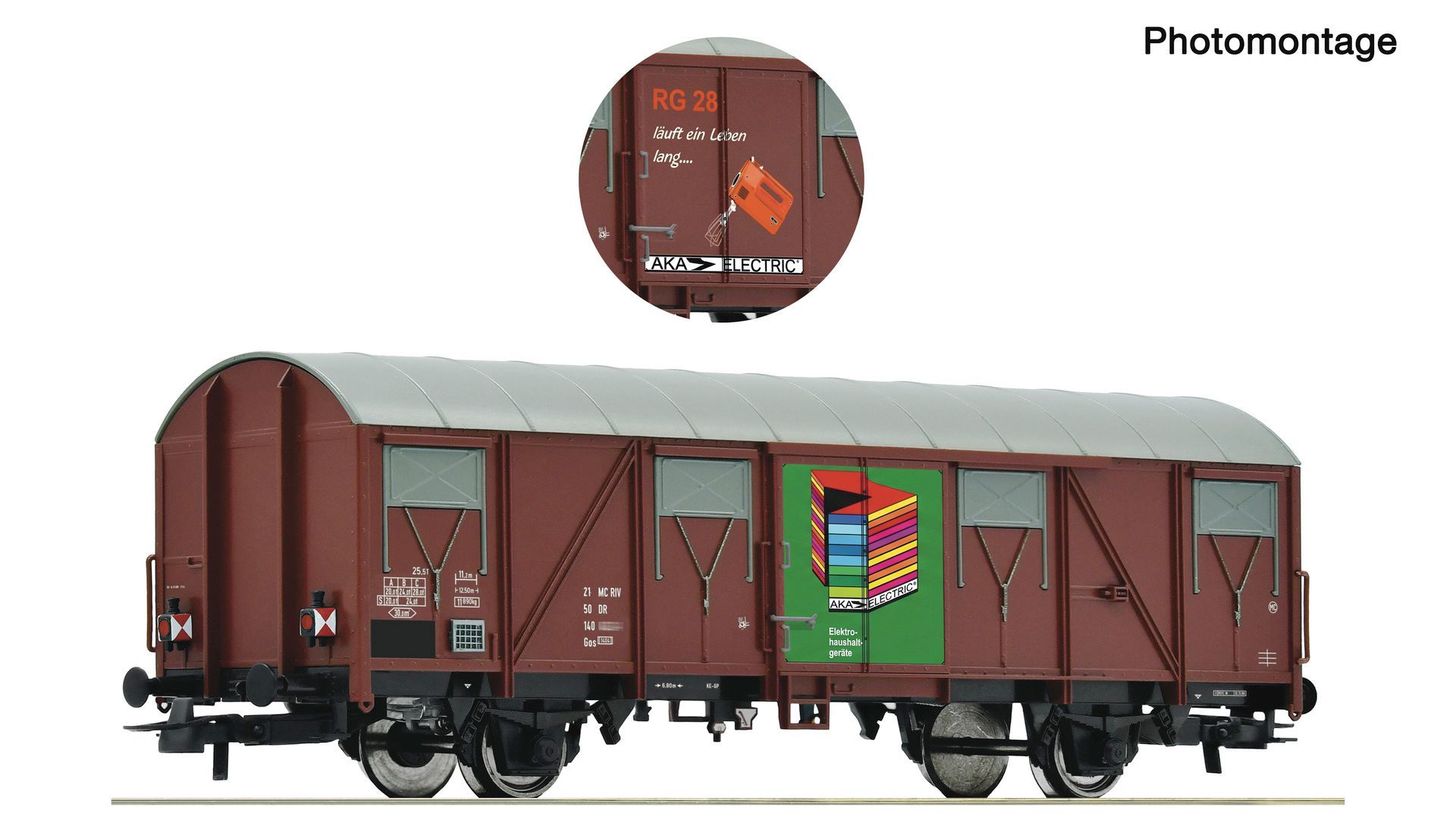 Roco 76608 - Gedeckter Güterwagen + Schlussbeleuchtung DR