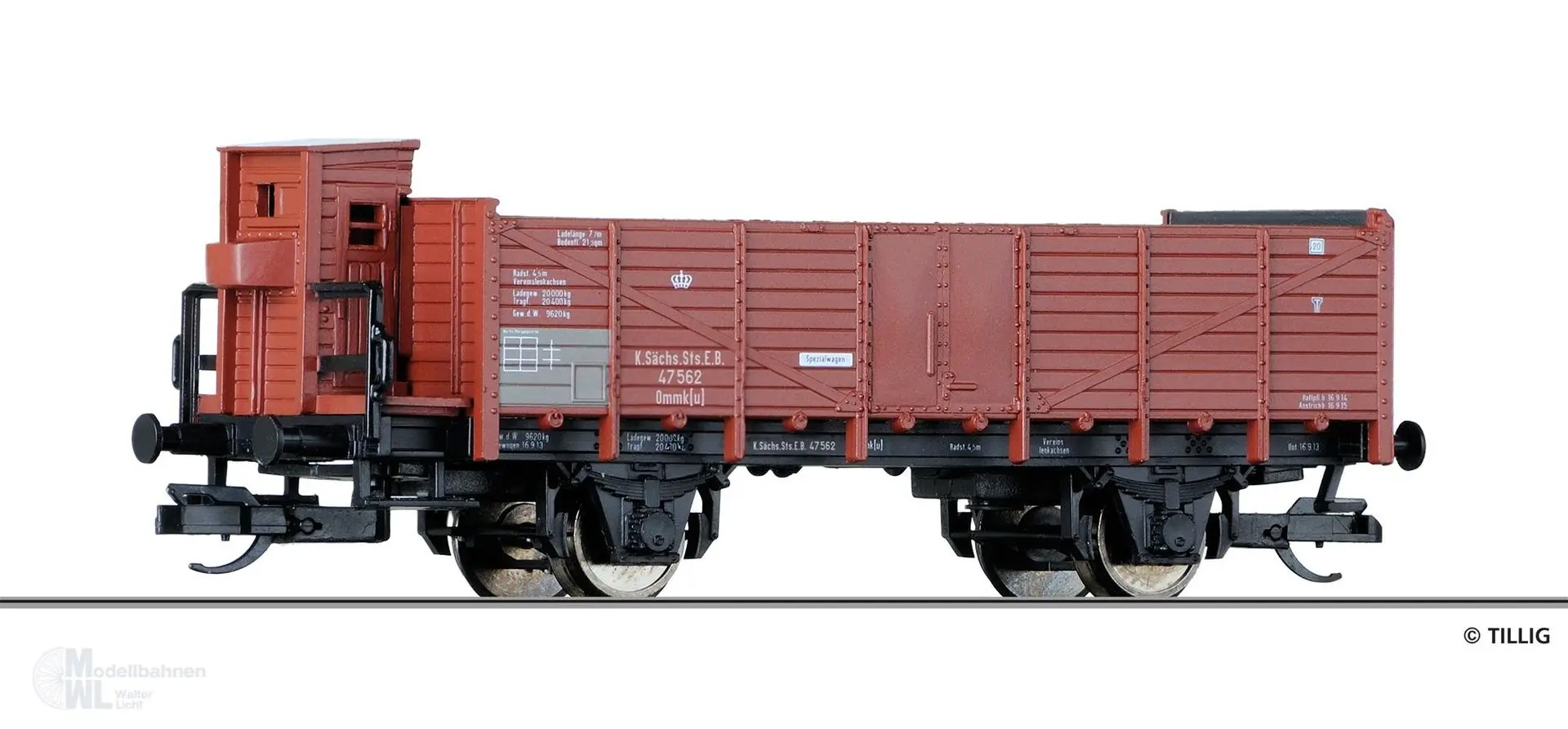 Tillig 14296 - Güterwagen offen K.Sächs.Sts.E.B. Ep.I Ommk(u) TT 1:120