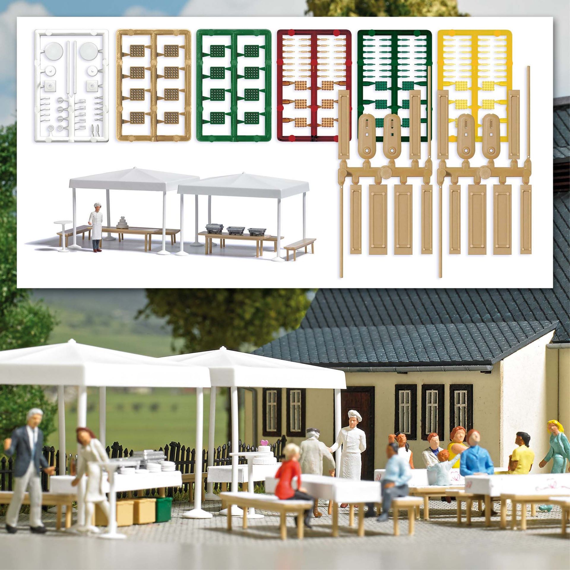 Busch 1830 - Catering-Set mit Koch H0 1:87 Busch 1830 - Catering-Set mit Koch H0 1:87