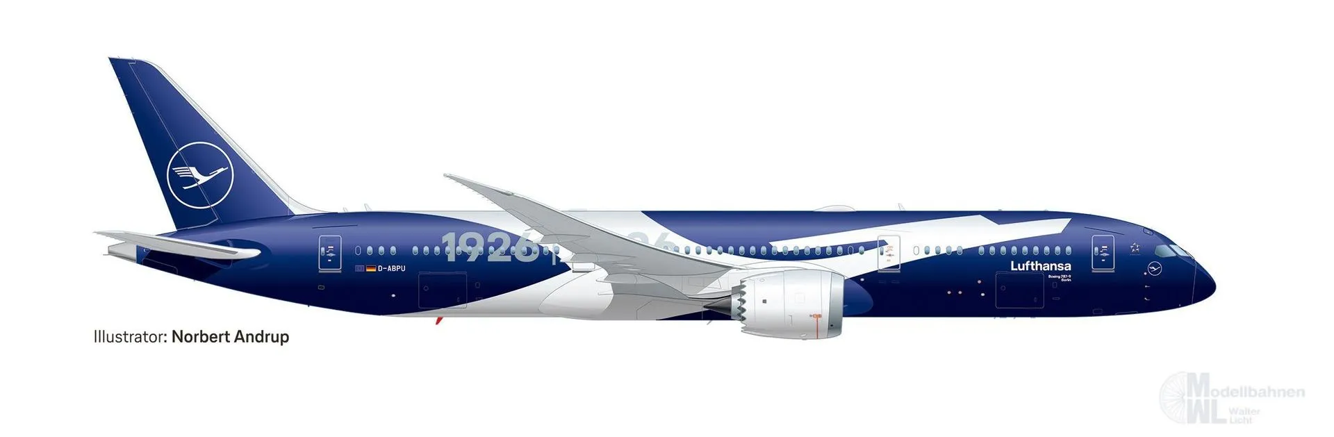 Herpa 573986 - Boeing 787-9 Lufthansa 100 Jahre 1:200