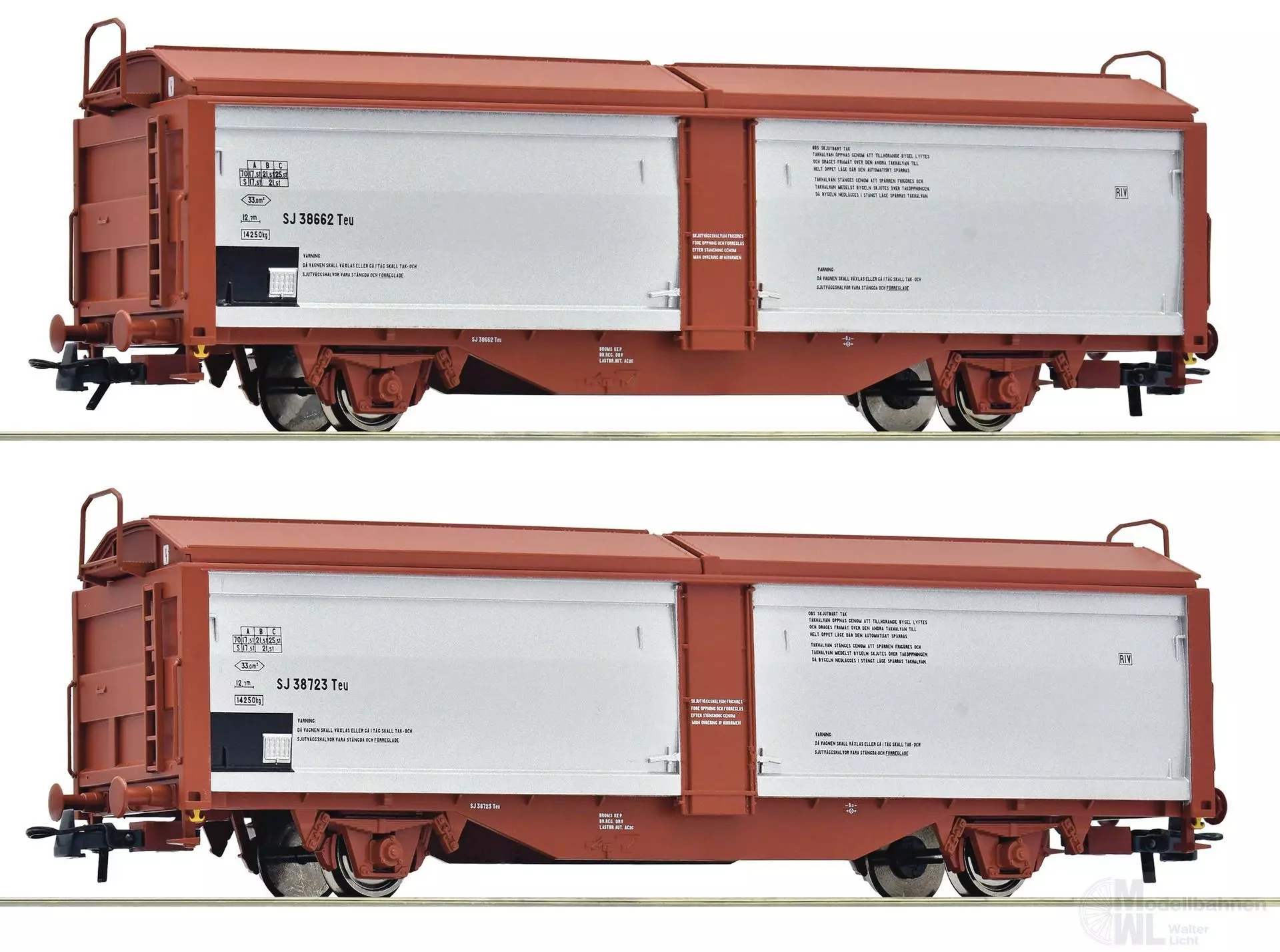 Roco 6600257 - Schiebedach/.Schiebewandwagen Set SJ Ep.IV 2.tlg. H0/GL