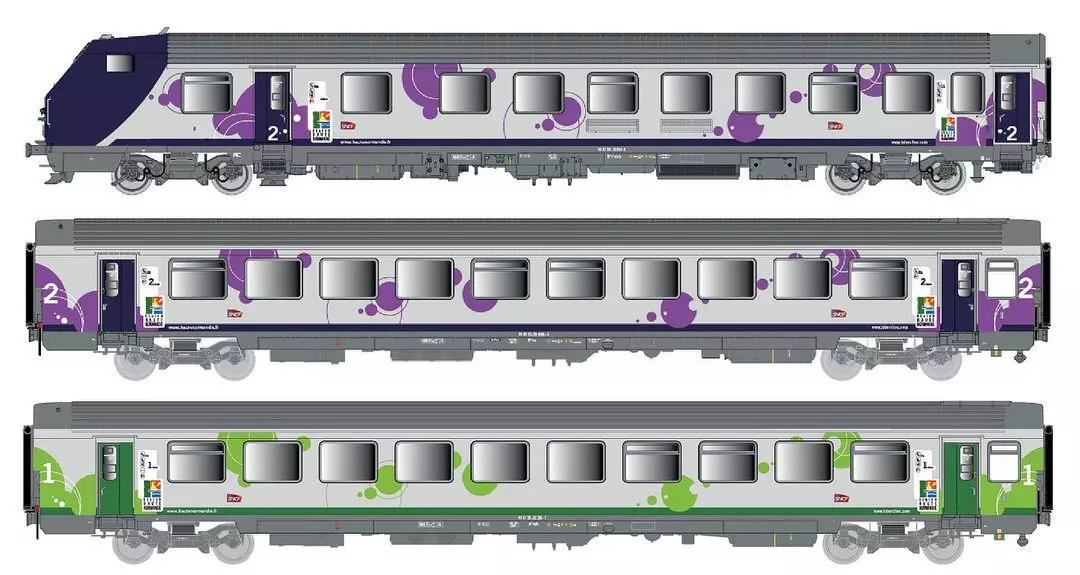 LS Models 41251DC - Personenwagen VU+VTU SNCF Ep.VI Normandie 3.tlg. H0/GL