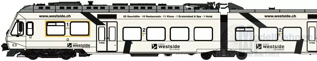 LS Models 17203DCS - Triebzug RABe 525 NINA BLS/Westside Ep.VI 3.tlg. H0/GL Sound