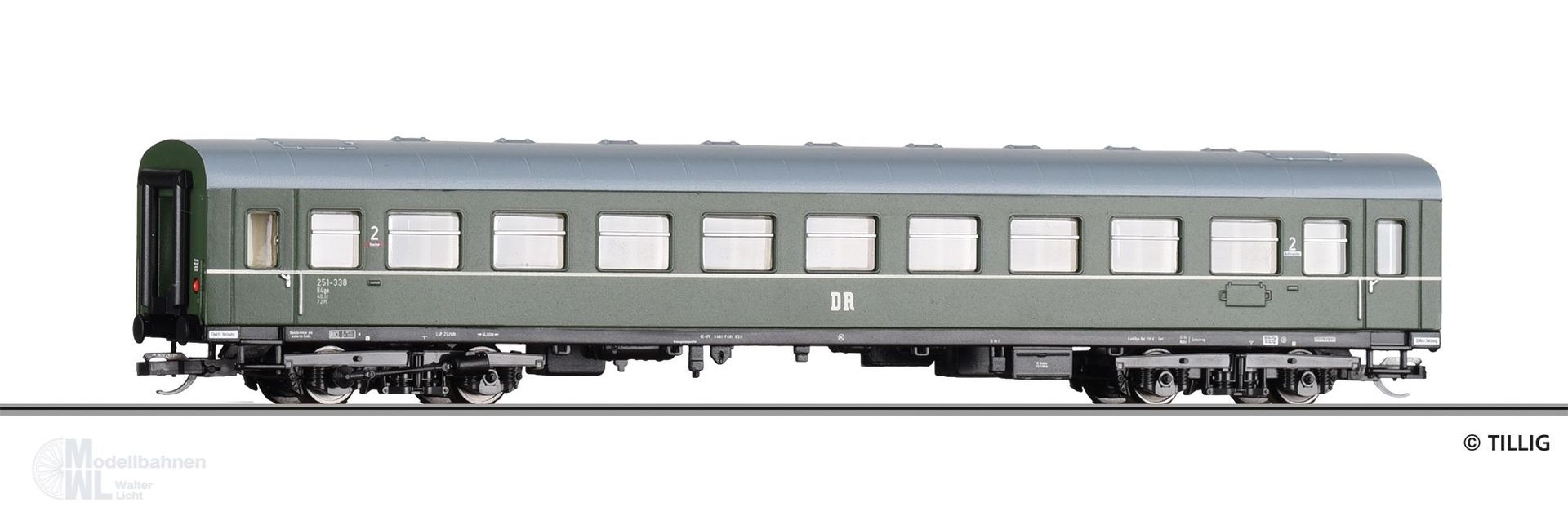 Tillig 95619 - Personenwagen DR Ep.III B4ge 2.Kl. 2.Betriebsn. TT 1:120