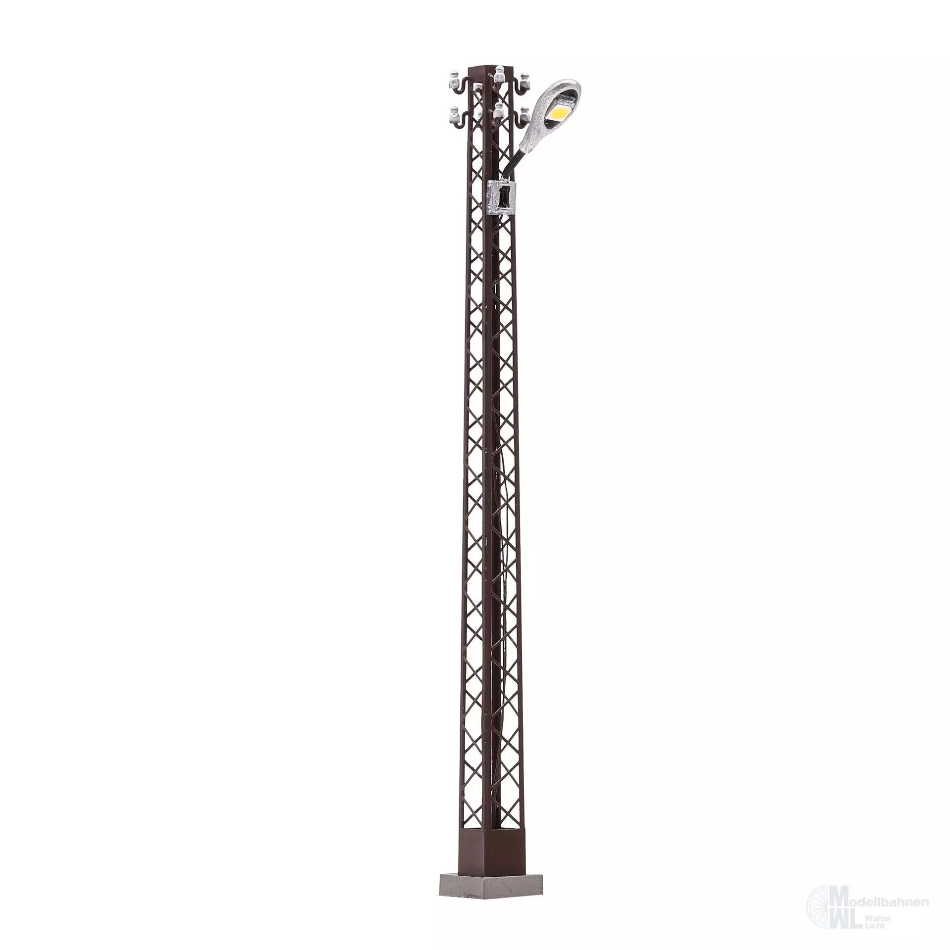 Busch 8746 - Rost Gittermastleuchte weiß oval 78mm TT 1:120