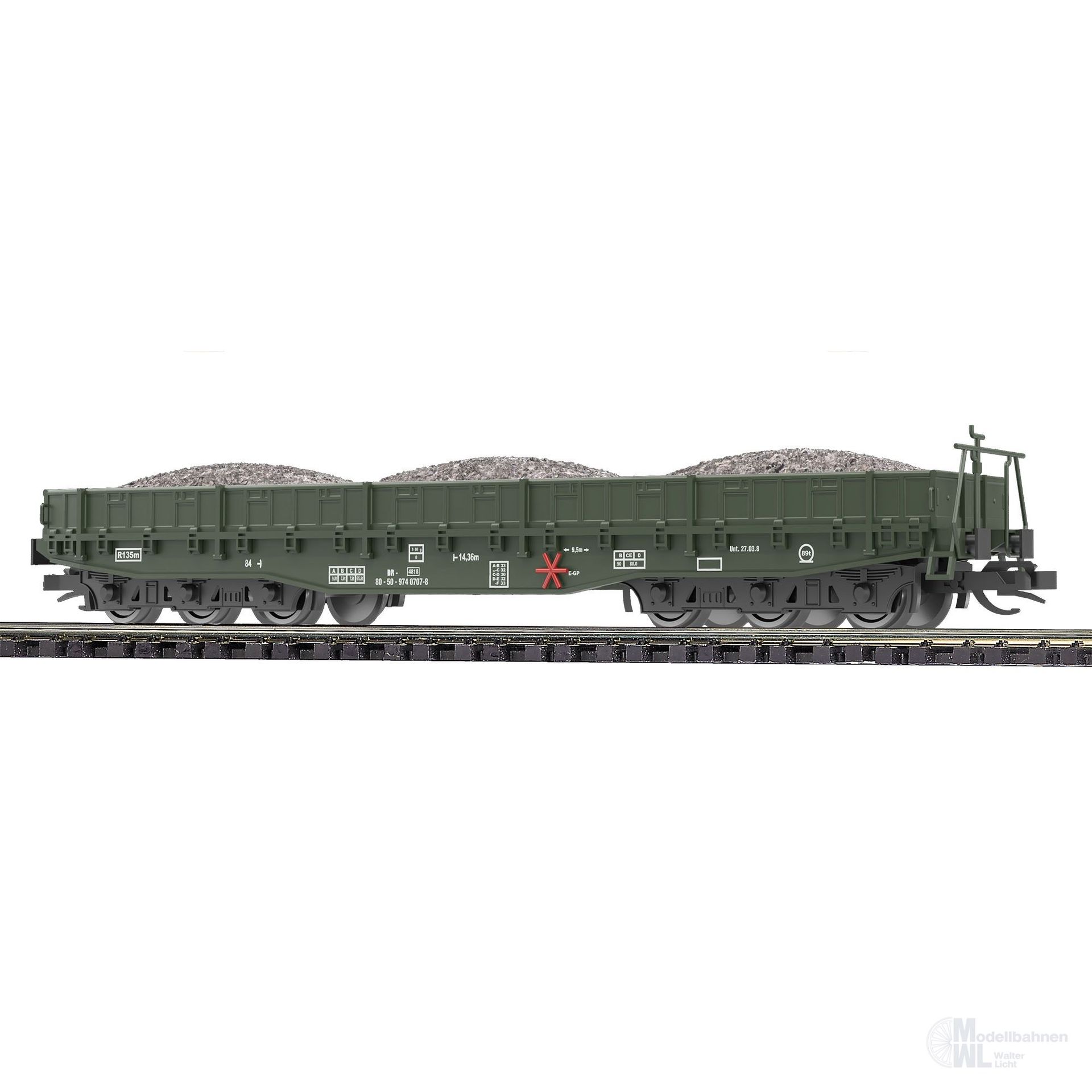 Busch 31187 - Flachwagen DR Ep.IV Samm 4818 Ladegut Schotter Schotter TT 1:120