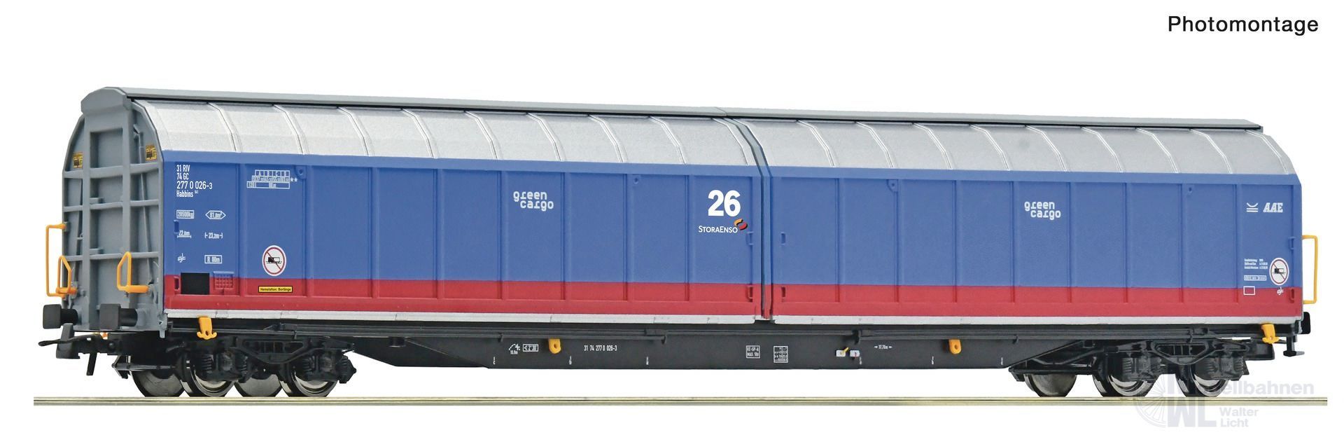 Roco 6600200 - Schiebewandwagen GREEN CARGO Ep.VI H0/GL