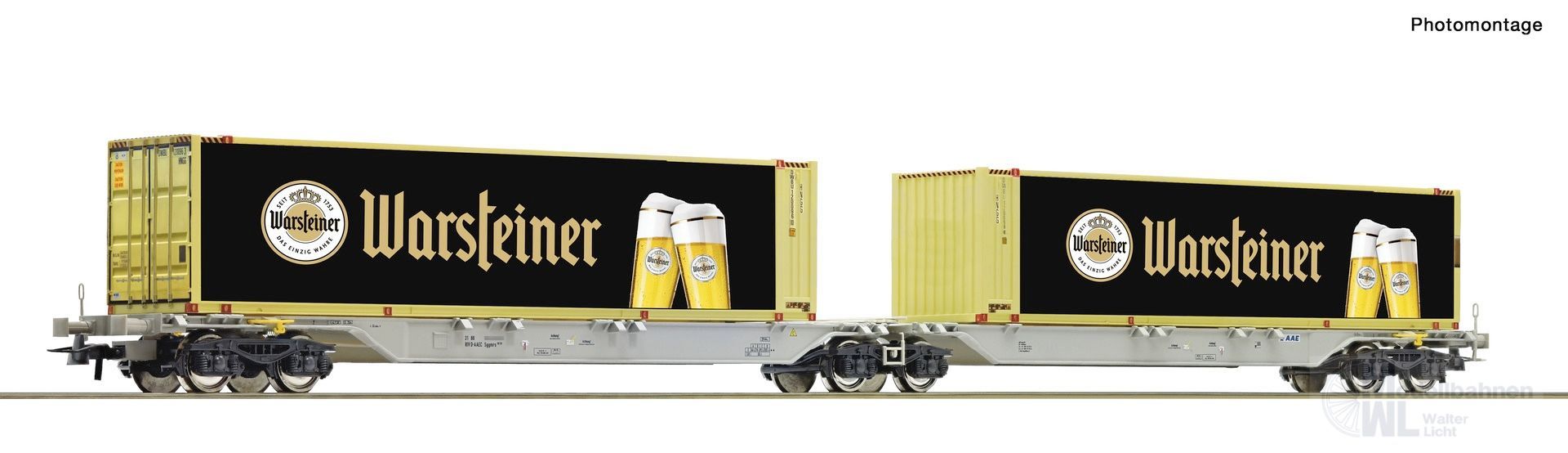 Roco 6600320 - Container-Doppeltragwagen Ep.VI WARSTEINER H0/GL