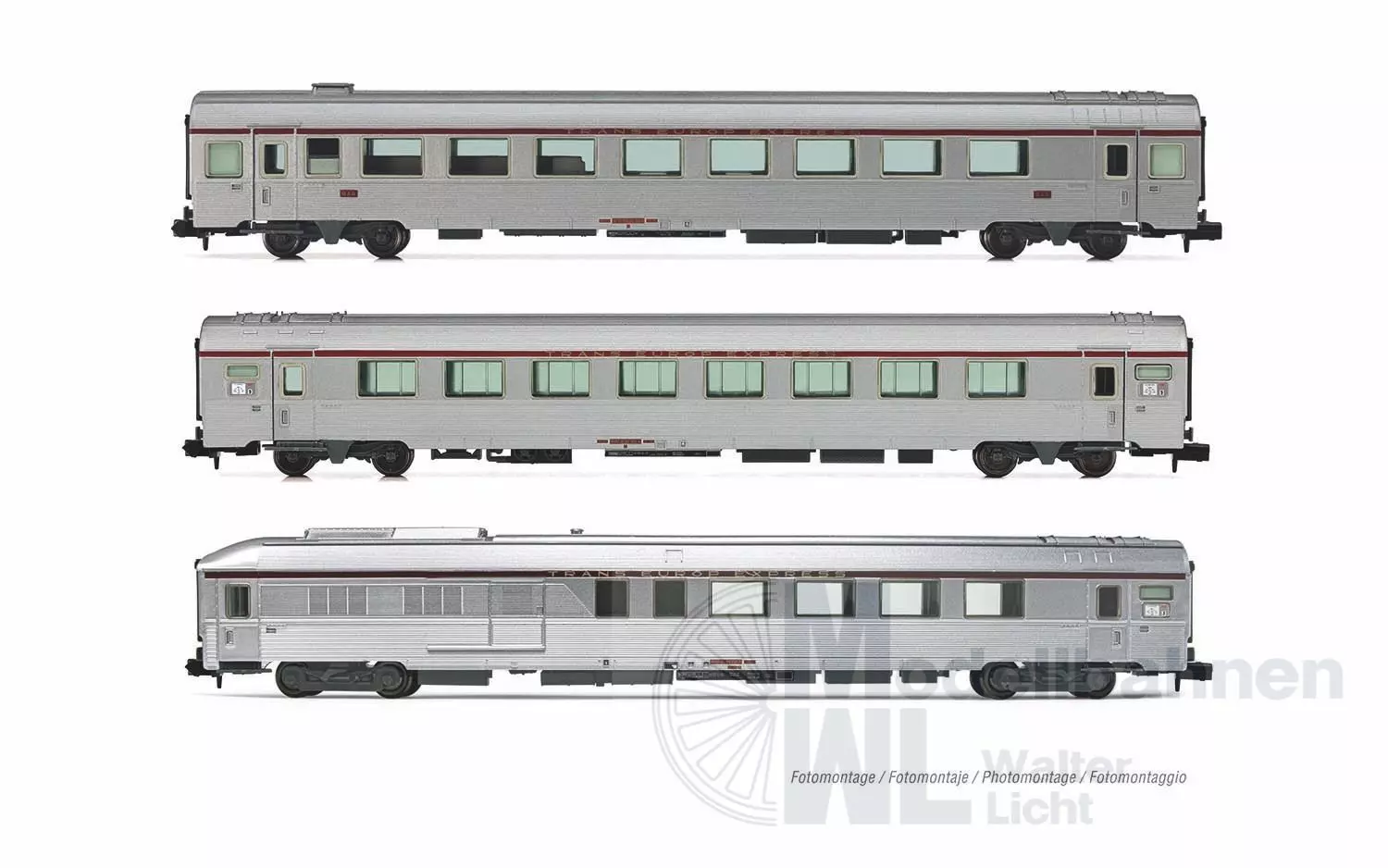Arnold 4501 - Personenwagen Set SNCF Ep.IV TEE Mistral 4.tlg. N 1:160