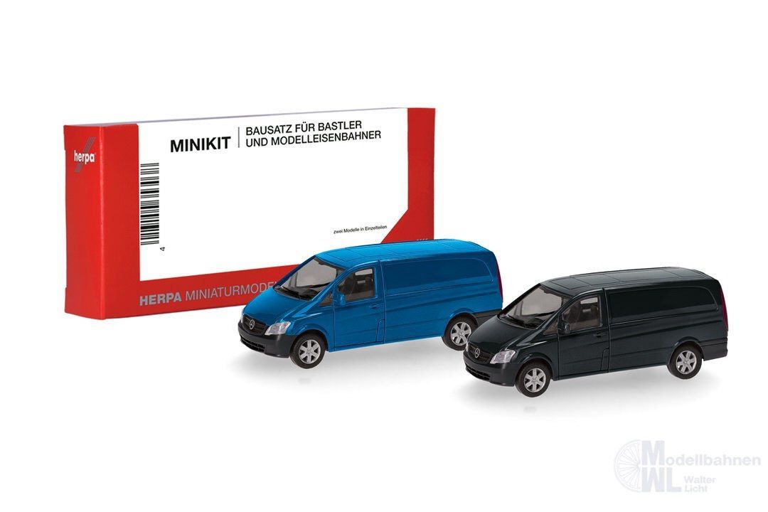 Herpa 014229 - MiKi Mercedes-Benz Vito Kasten blau/schw. H0 1:87
