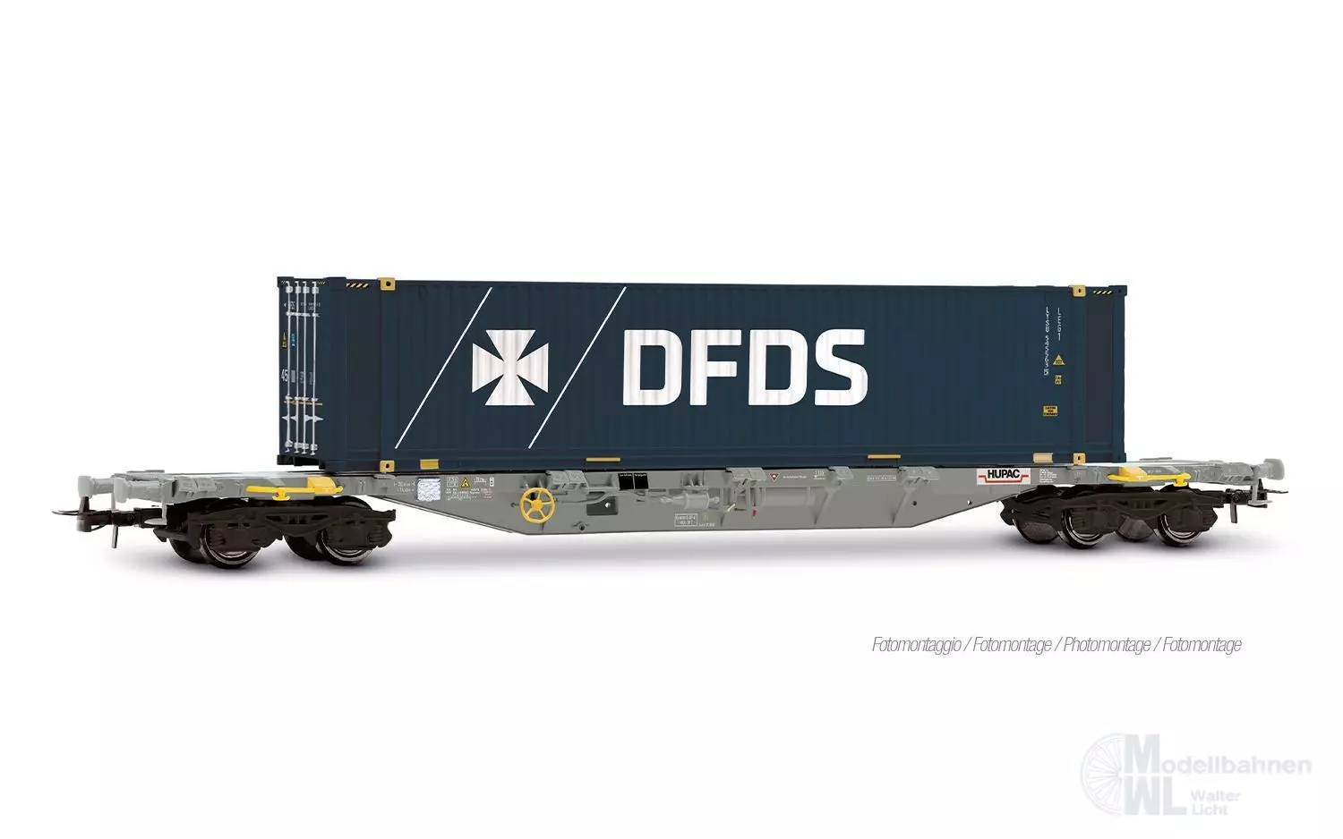 Rivarossi 6704 - Containertragwagen Ep.VI mit Container DFDS H0/GL